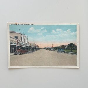 Edinburg Texas Business Section -Street View 1920s Postcard